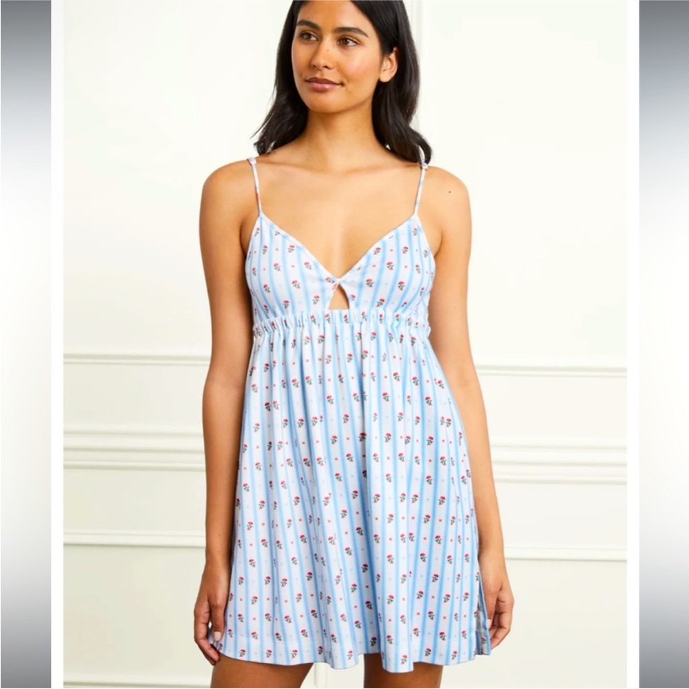 Hill House Aurora Sleep Dress in Floral Stripe